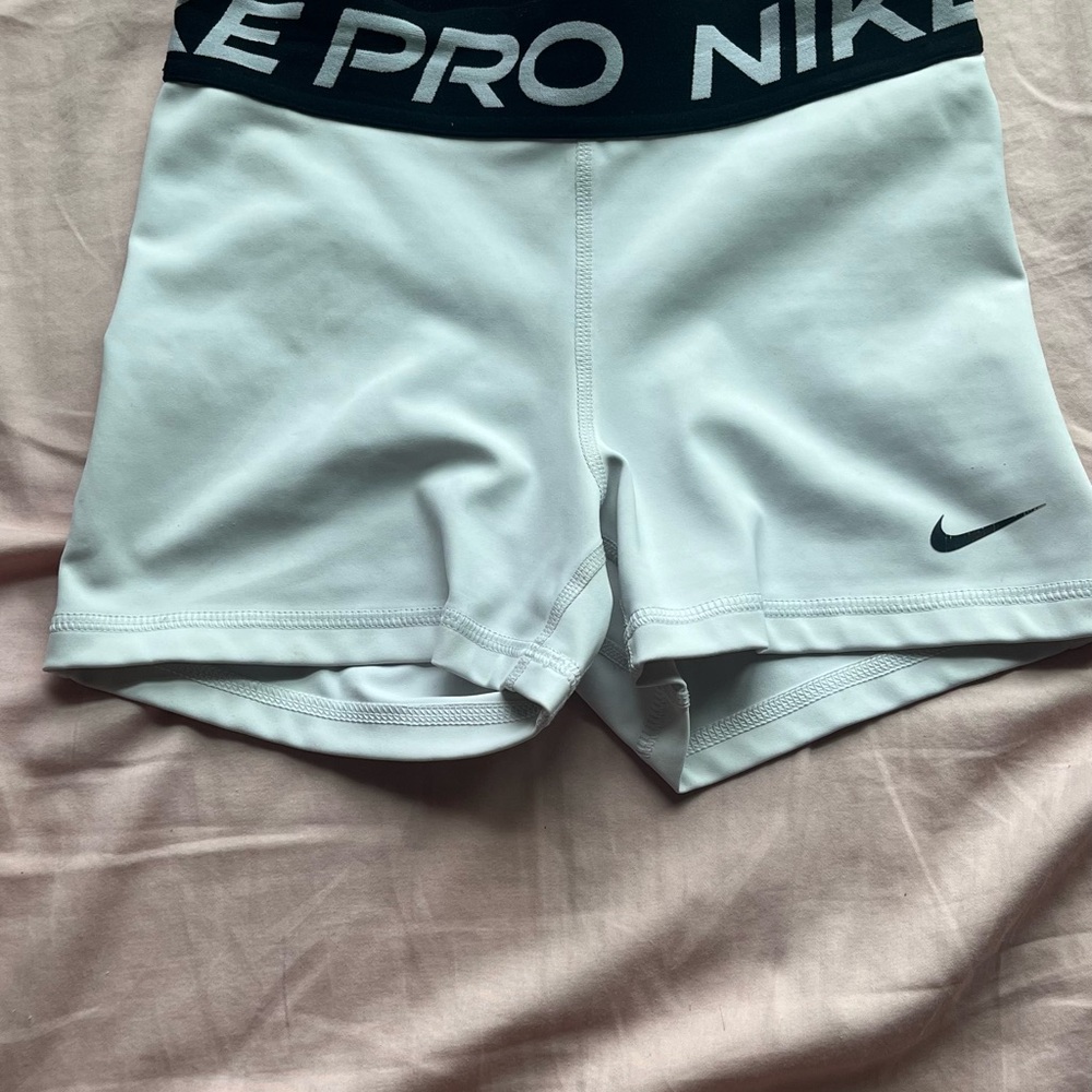 Nike White and Black Athletic Shorts